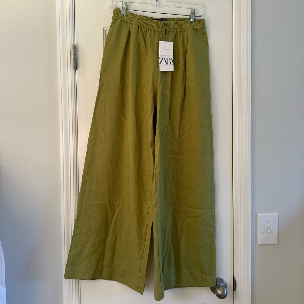 Zara Green Linen Pants